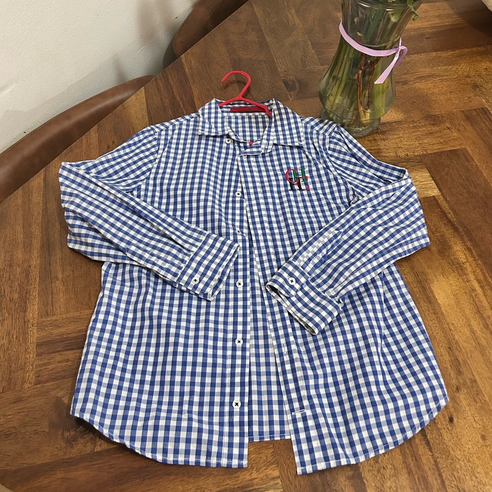 Carolina Herrera Blue Checkered Kids / Boys Shirt Size 6